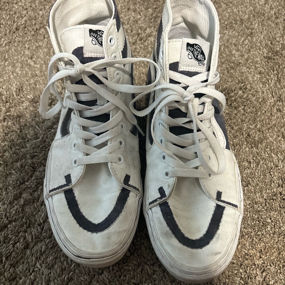 Vans Custom Sharpie White and Black High-Top Sneakers